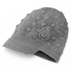 Sijll Flower Bill Wool Hat, Women's, Grey