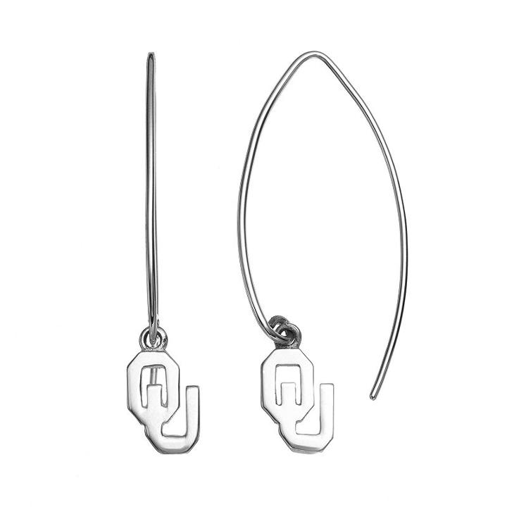 Dayna U Oklahoma Sooners Sterling Silver Hook Earrings, Women's, Grey