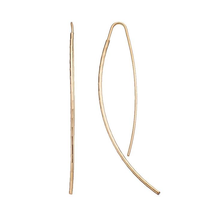Hammered Stick Drop Earrings, Women's, Natural