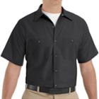 Men's Red Kap Classic-fit Industrial Button-down Work Shirt, Size: Medium, Black