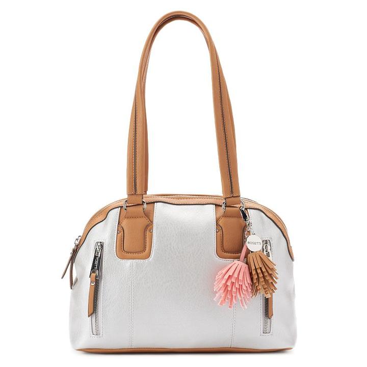 Rosetti Claire Double Zip Satchel, Women's, Silver