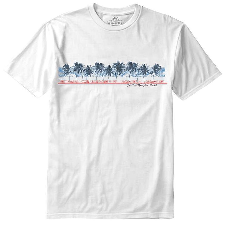 Men's Newport Blue United Palms Tee, Size: Medium, White Oth