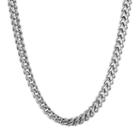 Stainless Steel Foxtail Chain Necklace - 24 In. - Men, Size: 24, Grey
