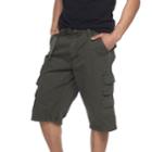 Men's Rawx Regular-fit Belted Cargo Shorts, Size: 36, Grey (charcoal)