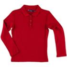 Girls 4-6x Chaps Ruffled Placket School Uniform Polo, Girl's, Size: Xl, Red Other