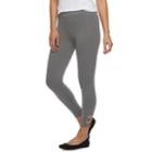 Women's Utopia By Hue Wide Waist Twisted Ankle Strap Leggings, Size: Large, Med Grey