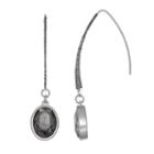 Simply Vera Vera Wang Nickel Free Oval Faceted Stone Threader Earrings, Women's, Silver
