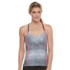 Women's Adidas Get Striped Tankini Top, Size: Medium, Pink Other