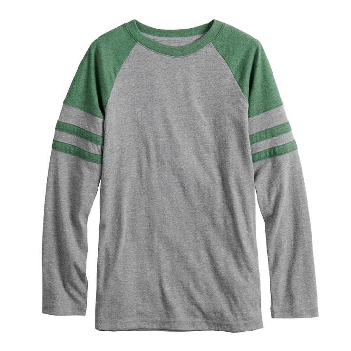 Boys 8-20 Urban Pipeline Varsity Stripe Raglan Tee, Size: Large, White