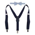 Boys Chaps 2-piece Striped Suspenders & Bow Tie Set, Boy's, Med Blue