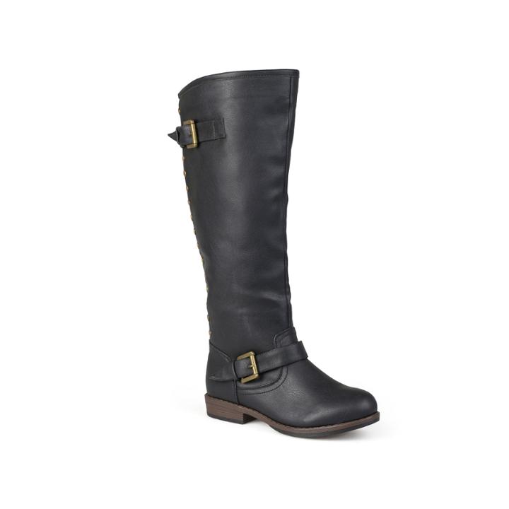 Journee Collection Spokane Women's Knee-high Boots, Girl's, Size: 7 Wc, Black