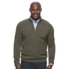 Big & Tall Croft & Barrow&reg; True Comfort Classic-fit Stretch Quarter-zip Sweater, Men's, Size: L Tall, Dark Green