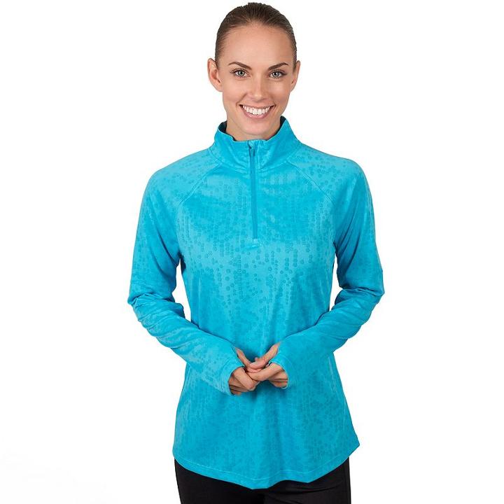 Women's Jockey Sport Jacquard Half Zip Running Jacket, Size: Xl, Blue Other