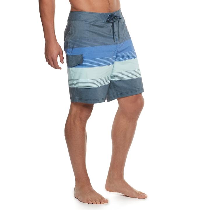 Men's Trinity Collective Blocko Striped Stretch Board Shorts, Size: 30, Blue (navy)