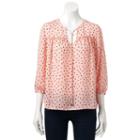 Women's Elle&trade; Ruffle Front Tassel Top, Size: Small, Pink