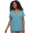 Plus Size Sonoma Goods For Life&trade; Essential V-neck Tee, Women's, Size: 4xl, Blue (navy)