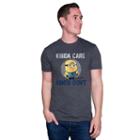 Men's Despicable Me Minion Kinda Care Kinda Don't Tee, Size: Small, Dark Grey