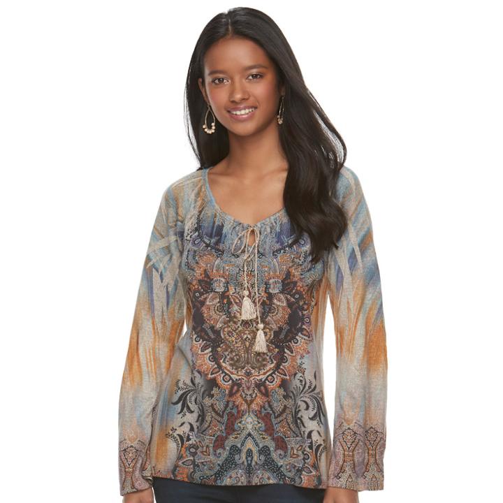 Women's World Unity Tassel Top, Size: Small, Brown Oth