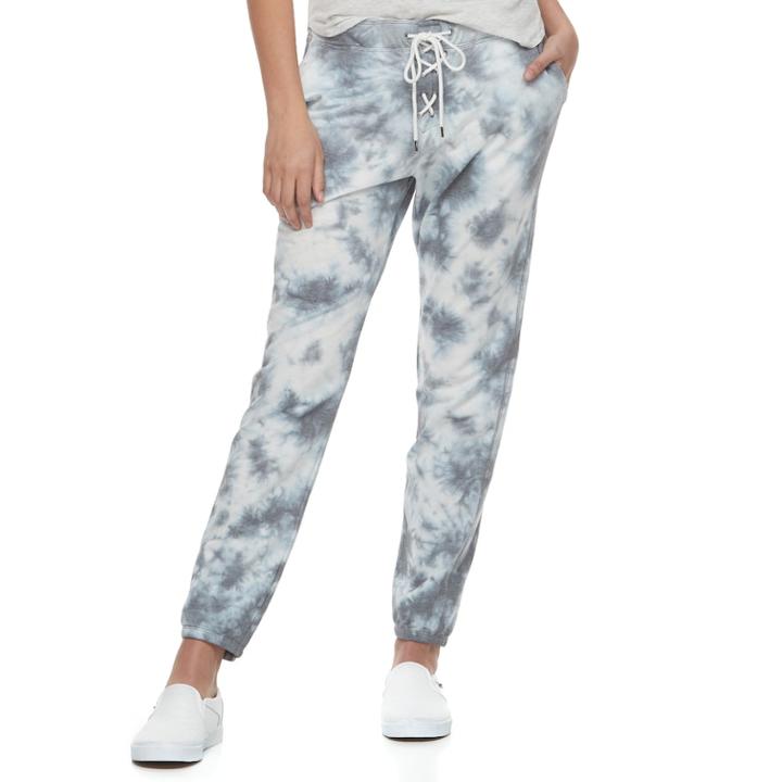 Juniors' Cloud Chaser Lace-up Joggers, Teens, Size: Xl, Grey (charcoal)
