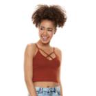 Juniors' Mudd&reg; Cross Front Cami Tank, Teens, Size: Large, Med Brown