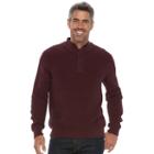 Men's Croft & Barrow&reg; Classic-fit Outdoor Waffle-weave Sweater, Size: Medium, Dark Pink