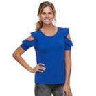 Women's Apt. 9&reg; Ruffle Cold-shoulder Tee, Size: Xxl, Med Blue