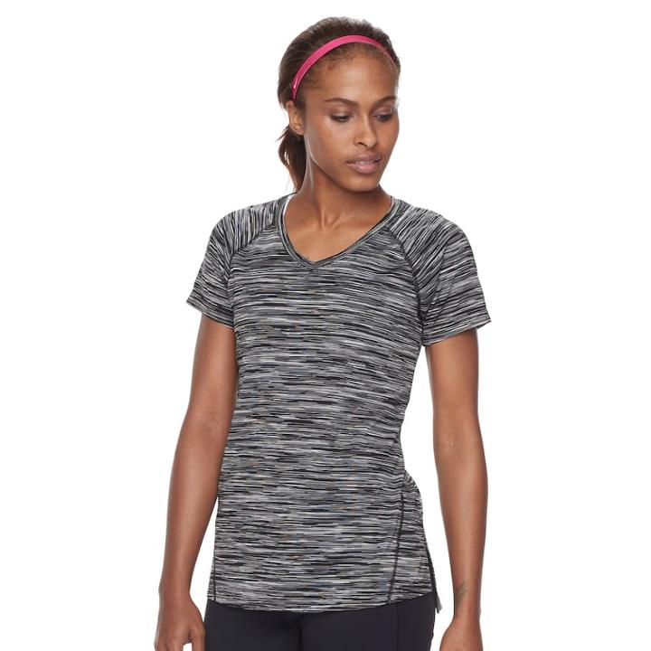 Women's Tek Gear&reg; Space Dye Base Layer Tee, Size: Medium, Turquoise/blue (turq/aqua)