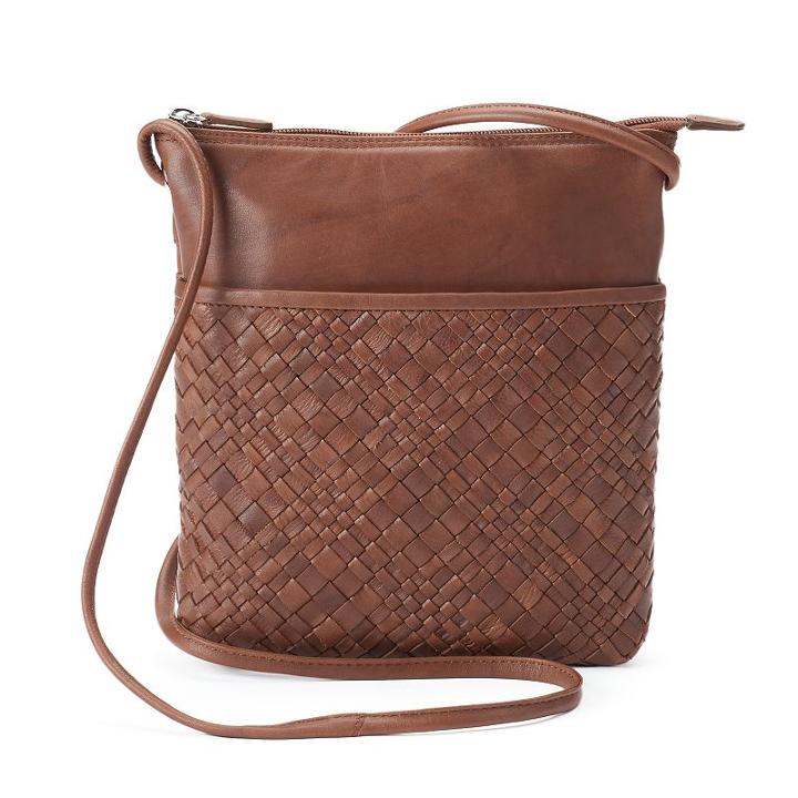 Ili Woven Leather Crossbody, Women's, Brown
