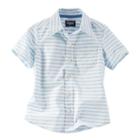 Toddler Boy Oshkosh B'gosh&reg; Short Sleeve Striped Woven Poplin Button-down Shirt, Size: 5t, Ovrfl Oth
