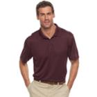 Men's Haggar&reg; Cool 18&reg; Regular-fit Solid Textured Performance Polo, Size: Large, Red