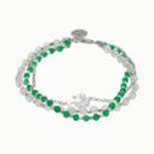 Aventurine & Agate 3-strand Tree Charm Bracelet, Women's, Green