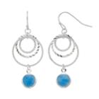 Lc Lauren Conrad Blue Nickel Free Triple Hoop Drop Earrings, Women's