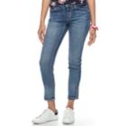 Juniors' Rampage Side Slit Skinny Ankle Jeans, Teens, Size: 11, Blue