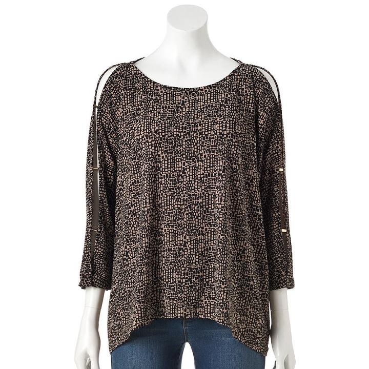 Women's Dana Buchman Embellished Dolman Top, Size: Large, Med Beige