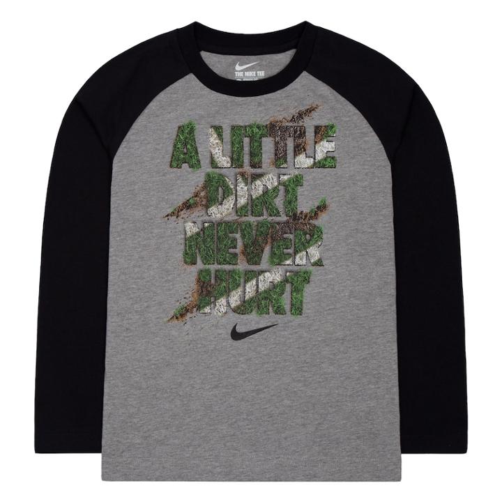 Boys 4-7 Nike A Little Dirt Never Hurt Raglan Tee, Size: 7, Grey