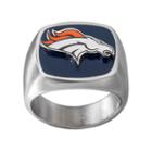 Men's Stainless Steel Denver Broncos Ring, Size: 10, Silver