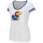 Juniors' Campus Heritage Kansas Jayhawks Contrasting Ringer Tee, Women's, Size: Small, Med Blue