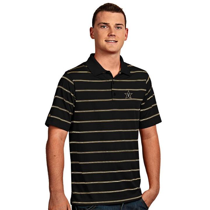 Men's Antigua Vanderbilt Commodores Deluxe Striped Desert Dry Xtra-lite Performance Polo, Size: Large, Oxford