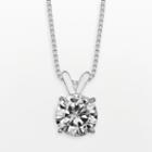 Forever Brilliant 14k White Gold Round-cut 1 1/2-ct. T.w. Lab-created Moissanite Pendant, Women's, Size: 18