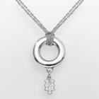 Logoart New York Mets Sterling Silver Logo Halo Pendant, Women's, Size: 16, Grey
