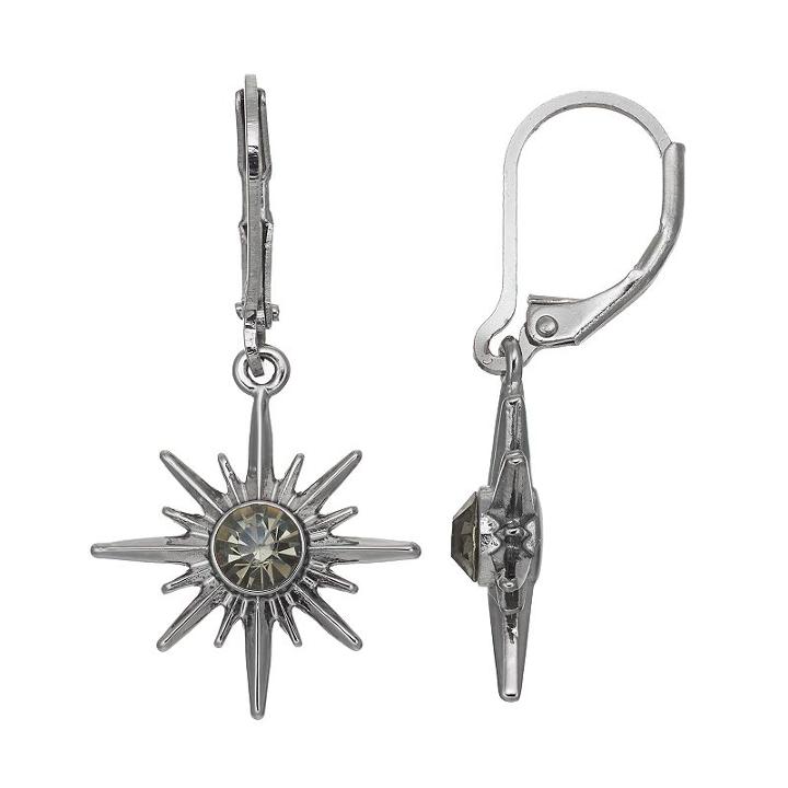 Simply Vera Vera Wang Nickel Free Starburst Drop Earrings, Women's, Black