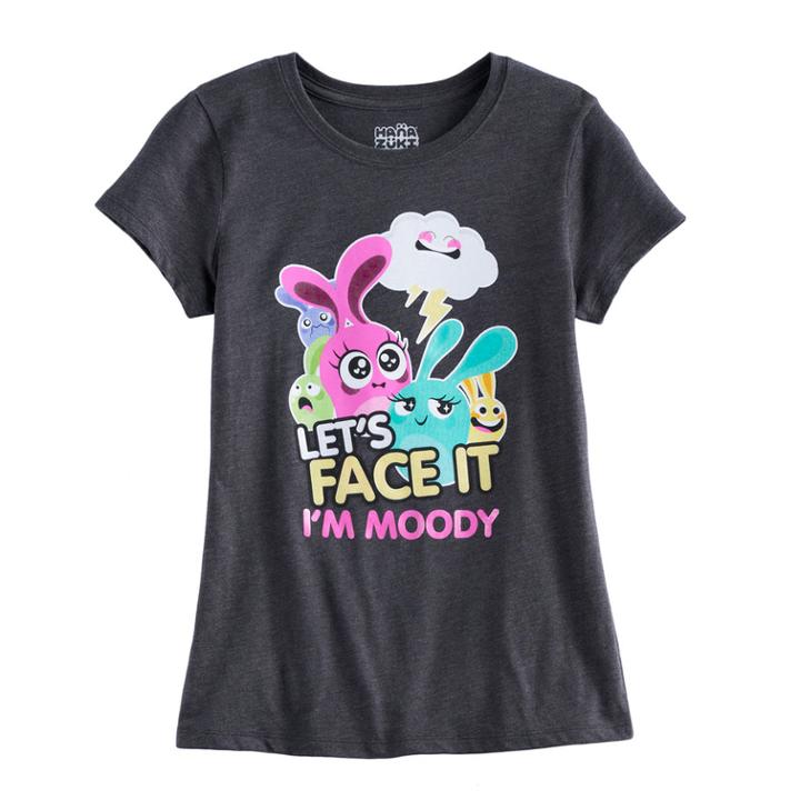 Girls 7-16 Hanazuki Let's Face It Graphic Tee, Size: Small, Med Grey