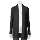 Women's Croft & Barrow&reg; Ribbed Open-front Cardigan, Size: Xl, Black