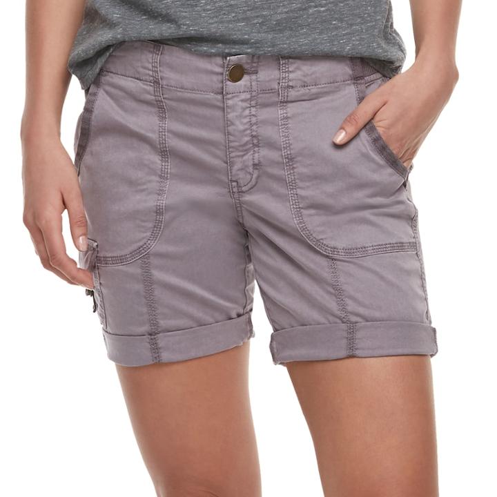Petite Sonoma Goods For Life&trade; Ribbed Waist Utility Bermuda Shorts, Women's, Size: 10 Petite, Med Purple