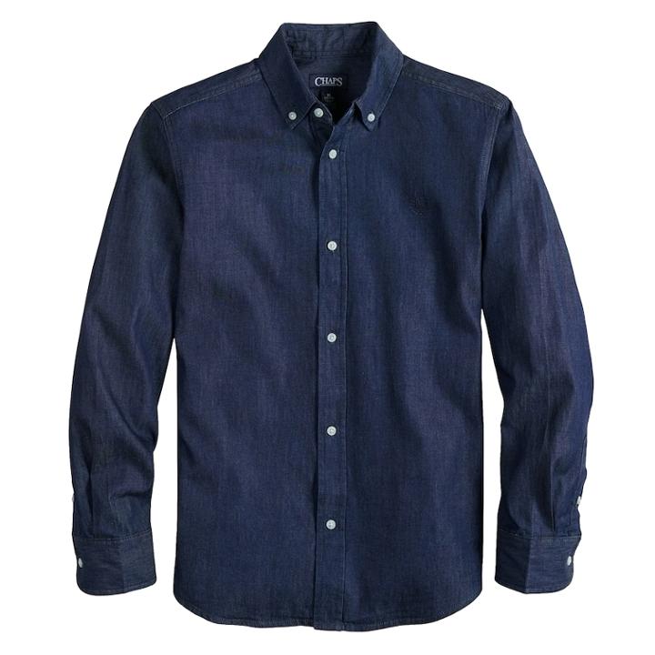Boys 4-20 Chaps Kayden Button-down Shirt, Size: 14-16, Med Blue
