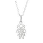 Junior Jewels Kids' Sterling Silver Cubic Zirconia Girl Pendant, Size: 13, White