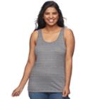 Juniors' Plus Size So&reg; Lace Tank, Teens, Size: 2xl, Grey (charcoal)