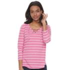 Women's Sonoma Goods For Life&trade; Lace-up Tee, Size: Small, Dark Red