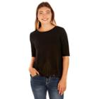 Juniors' Wallflower Lace Trim Elbow Sleeve Tee, Teens, Size: Large, Grey Other