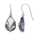 Tori Hill Sterling Silver Purple Glass & Marcasite Teardrop Earrings, Women's